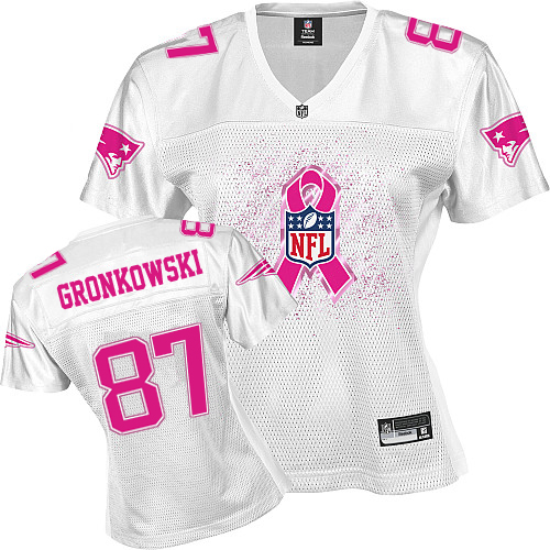 Patriots #87 Rob Gronkowski White 2011 Breast Cancer Awareness Stitched NFL Jersey